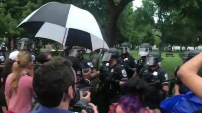 Police stop protesters