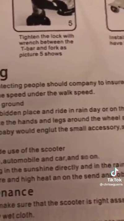 I would have paid the $15 just for the instruction manual, no scooter required.
