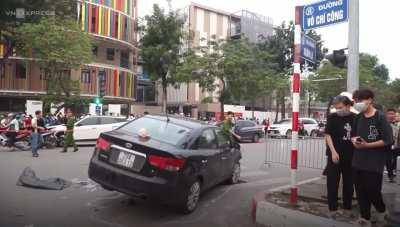 Elderly man bringing his wife home from the hospital (for heart problems) plows through rush hour traffic. No one dead yet but a few remain in critical condition. Source: VN Express