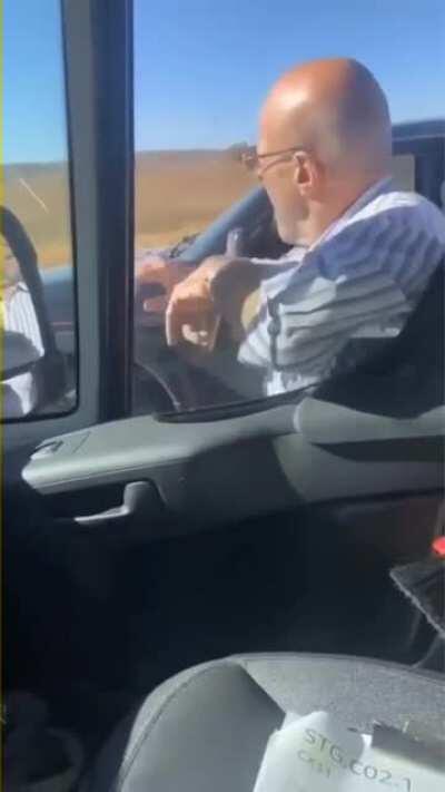 How do you order an Amazon package, then pull a gun on the delivery man and someone feel threatened at the same time