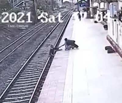 Salute to the guy who didn't hesitate to help the kid.