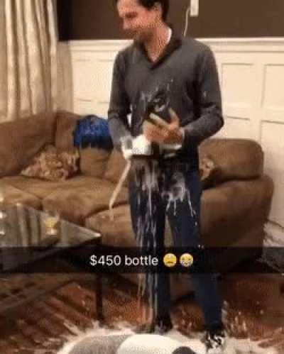 After trying to open a bottle