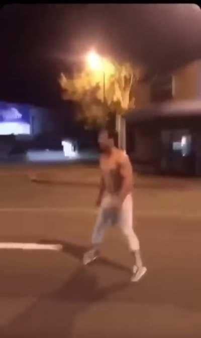 Doorman gets folded by guy half his size. Newcastle AUS