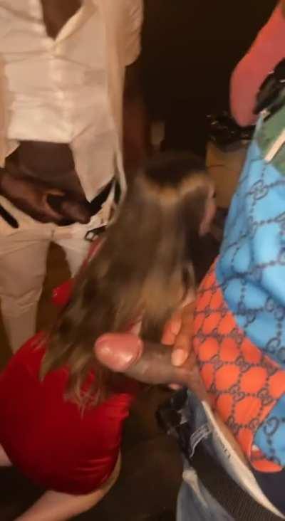 Hell of way to greet/meet by sucking off every BBC you see