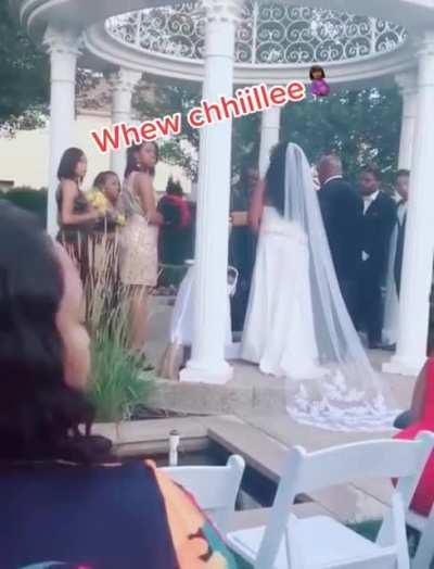 Pregnant side chick crashes wedding