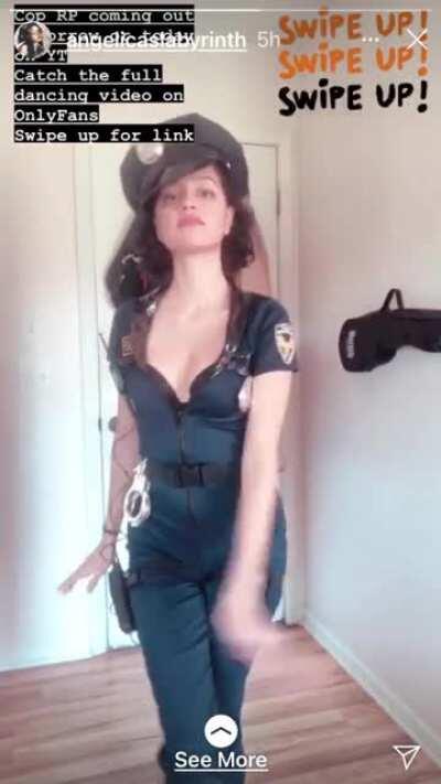 From her Instagram, it's Angelica dancing as a sexy cop