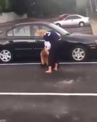 1st girl attacks 2nd girl for reasons unknown, 2nd girl proceeds to destroy 1st girl.