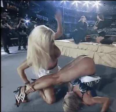 Torrie Wilson spanks Stacy Keibler