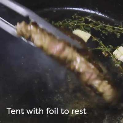 Creamy Garlic Mushroom Sauce for a Scotch Fillet Steak