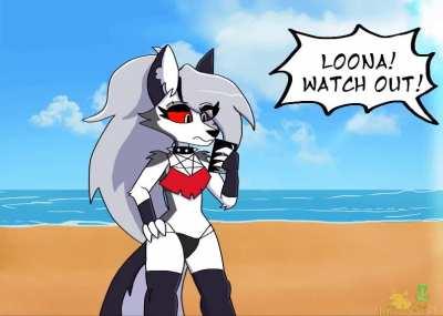 Loona In The Beach GIF (LordShrekzilla20 or Gifted_Fire)