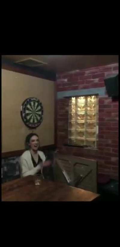 NSFW Telling someone to throw a dart near your face.