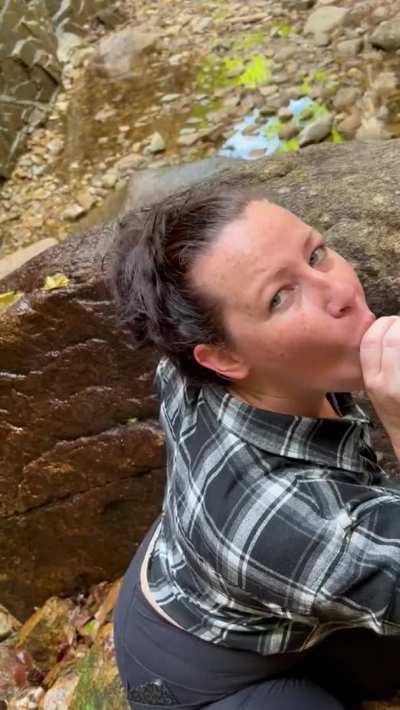 I love sucking cock out on the trails. What a beautiful setting 🤤 (OC)