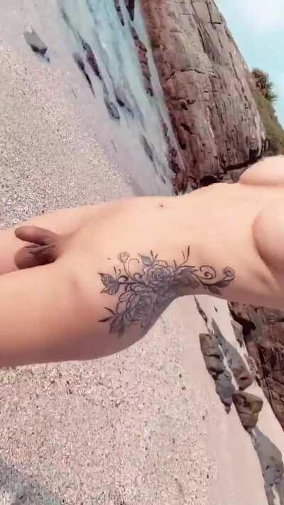 Alina - Trans Public Naked On Beach