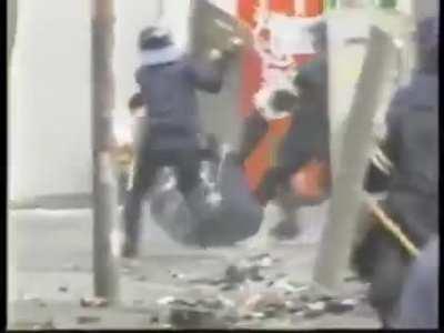 Japanese Riot Police Kick the Shit out of People