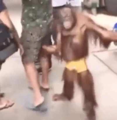 Biden greeting potential voters, 2020 colorized