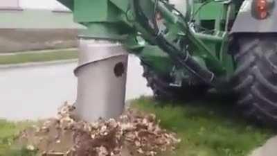 Auger attachment for tree stump removal.