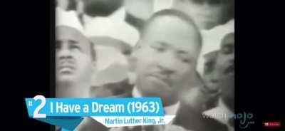 Really glad to see WatchMojo finally updated their “greatest speeches of all time” list