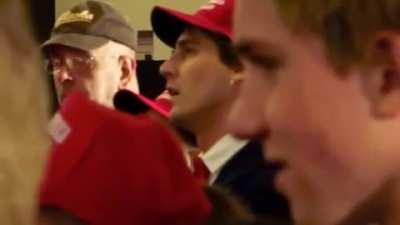 Trump gets heckled after using the same old talking points for the 100th time