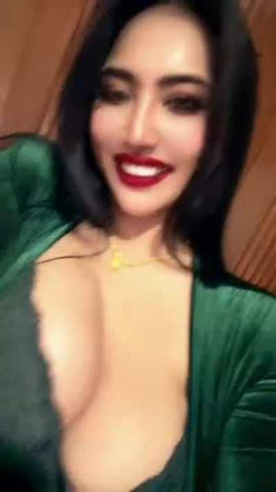 big juicy melon reveal at work xmas party