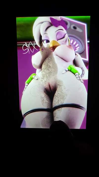 Covered Glamrock Chica's curvy body with my fertile cum while watching her HMV