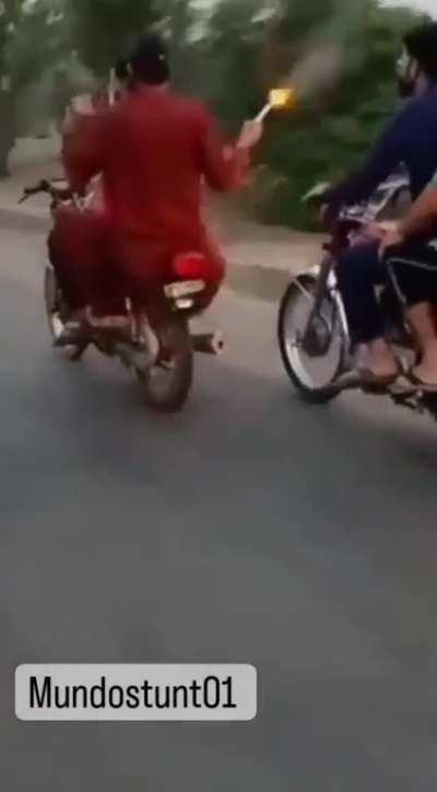 Idiots with guns and bikes.