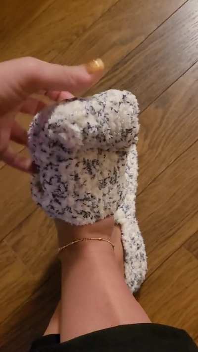 So hot and sweaty in my new slippers. Who wants a sniff?