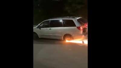 Your tire is on fire sir.