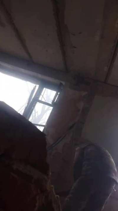 Footage from a Ukrainian soldier showing them defending against incoming Russian fire