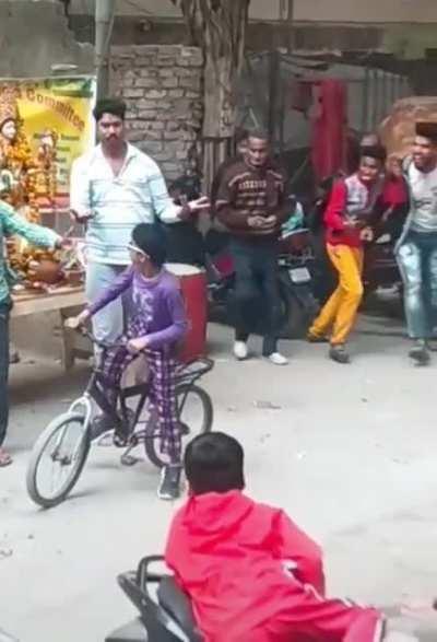 Drunk dancing in street