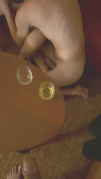 When his friend took my panties off and started kissing my pussy, it made me so wet and hubby so hard🥰