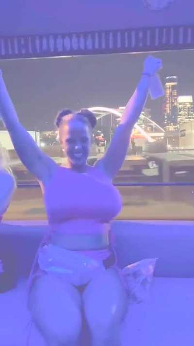 Having fun in the neon disco train