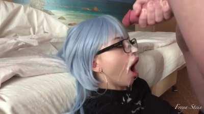 Cutie With Glasses Gets A Big Load