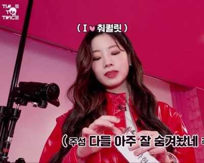 Dahyun enjoying chocolate