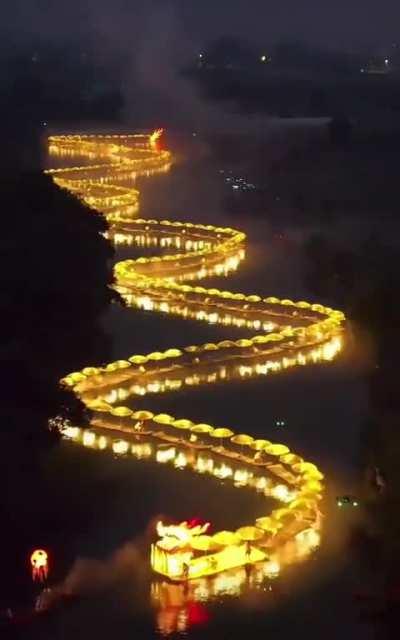 Golden Dragon Parade on the Yulong River in Yangshuo