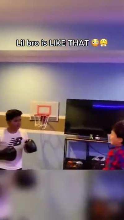 Big kid couldn't land a punch on the little rocky .