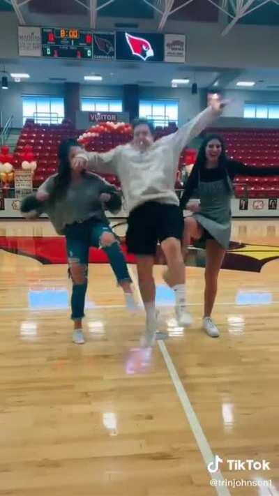 Trying to trip someone as they jump