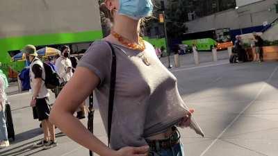 Didn’t realize how sheer my tshirt is…