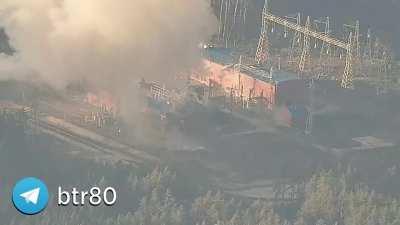 Ru pov: Russian TOS-1A strikes an electrical substation in the direction of Svatovo-Kremennaya.