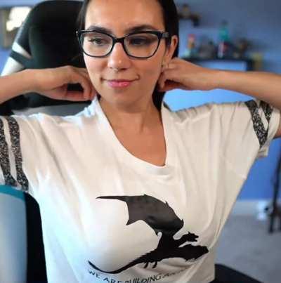 Showing off the new shirt.