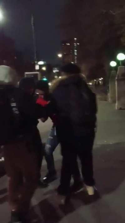 my friend fighting another teen over some beef they had for days.