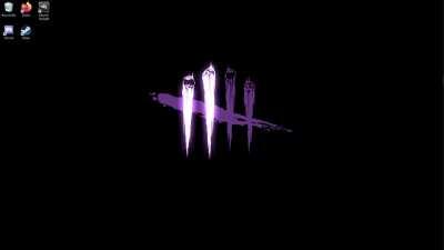 A DbD logo wallpaper I made with a purple glow on a loop