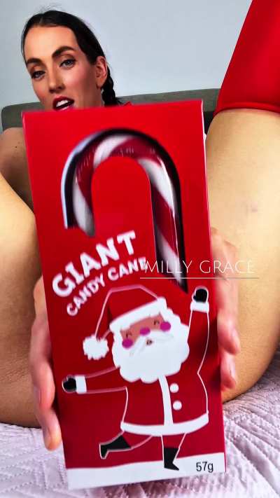 Getting in the Christmas Spirit by wrecking my pussy with as many Candy Canes as she can handle