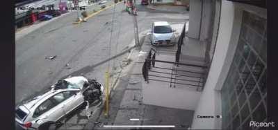 Terrifying crash caught on two cameras