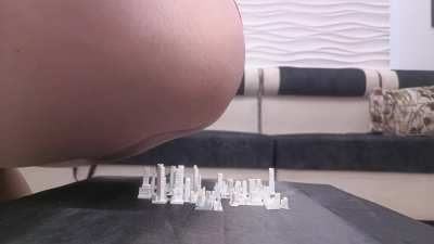 Oh, how I love tiny cities! I love filling their streets with the stench of my farts and shattering windows with their vibrations. I love blowing away entire buildings and completely obliterating the city, along with all its people, under my gigantic, pow