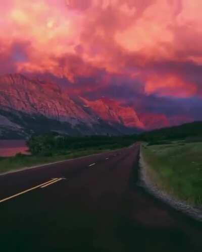 Glacier National Park under a stunning sunset