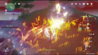 Being able to be catapulted during Dehya's burst, wasn't on my list of her problems