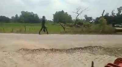 This video is from UP. He killed his sister and is hold her head. 