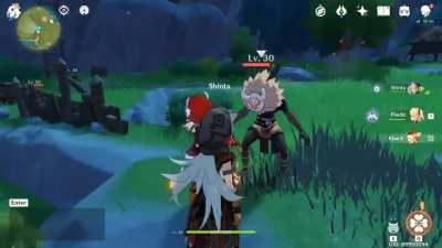 Hello, FBI? Yes, this hilichurl right here.