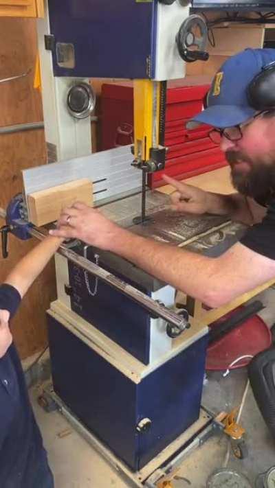 ~SOUND ON~ Teaching my son wood shop safety (please disregard the bare feet 😳) with the help of safety expert MC Hammer!