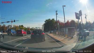 [oc] No turn signal x 2, unnecessarily cuts me off, gets out of his car like he's a victim, blasts by a kid trying to cross the street. Real winner